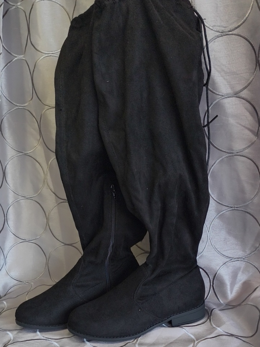 Wild Diva Black Over-the-Knee Pull-On Riding Boots Size 5.5 SS1